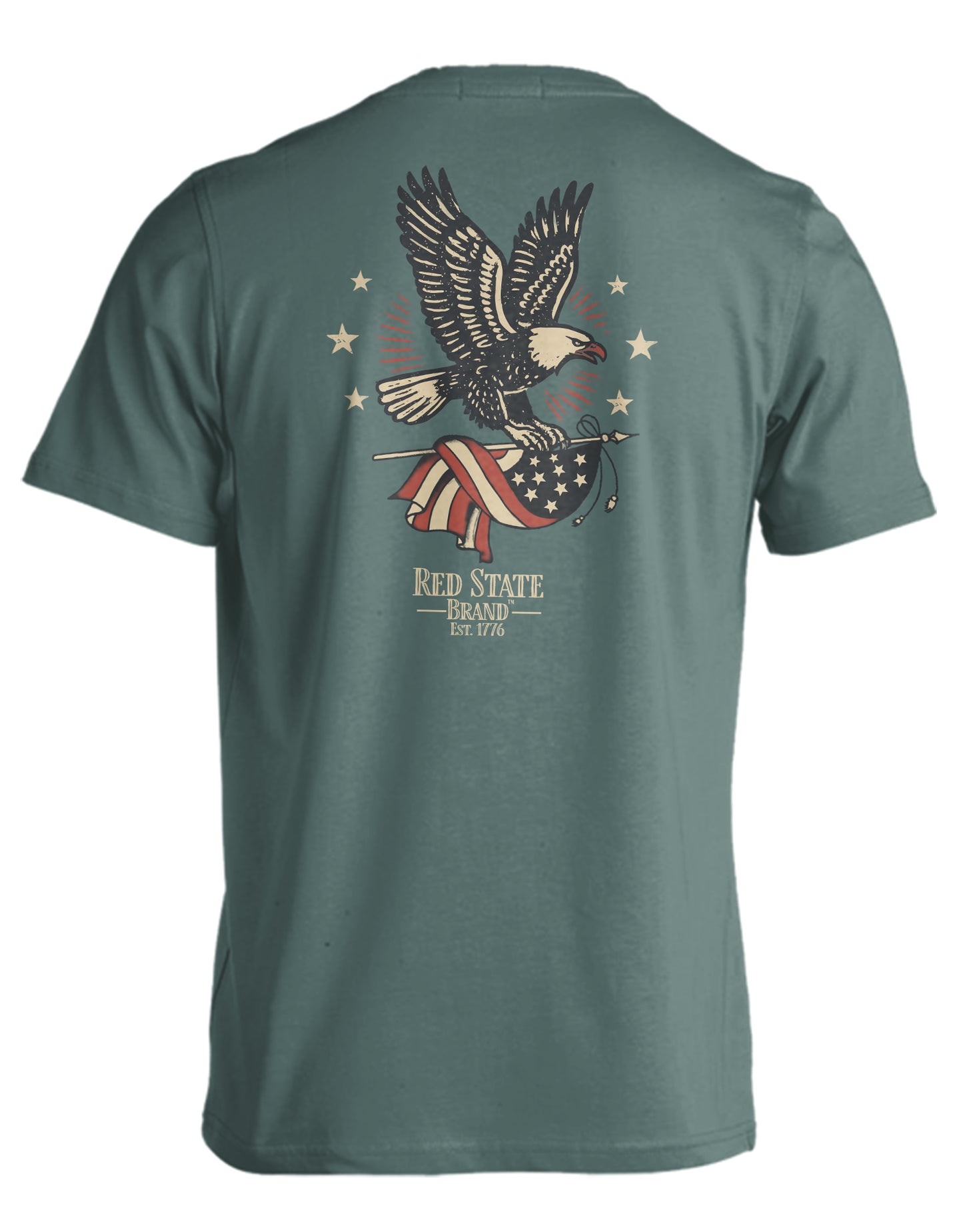 RED STATE BRAND EAGLE AND FLAG BLUE SPRUCE